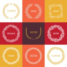 Vector linear badges and frames