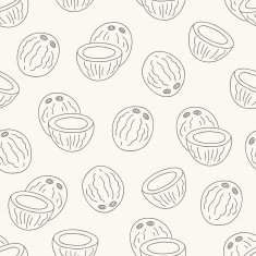 Seamless pattern with coconuts