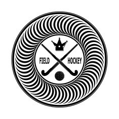 Badge field hockey on a white background Vector illustration