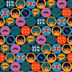 dark pop art english pattern N2