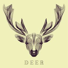 Hipster stylize vector deer N2