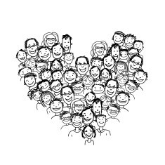 Happy peoples heart shape for your design N3