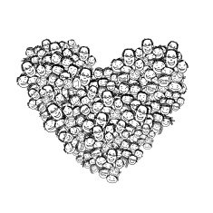 Happy peoples heart shape for your design N4