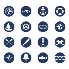 Set of nautical sea ocean sailing icons N2