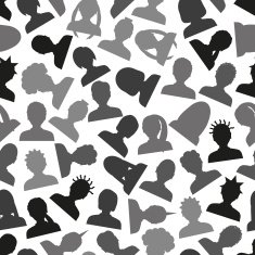 men and women head simple avatar icons seamless pattern eps10 N2