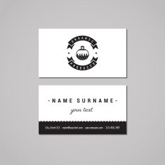 Organic food business card design concept Logo with garnet