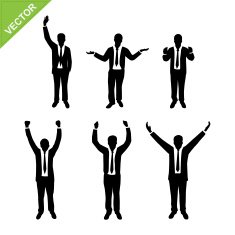 Business man silhouettes vector N4