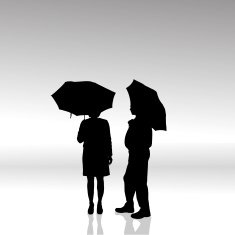 Vector silhouette of couple N363