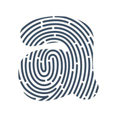 Letter A line logo Vector fingerprint design