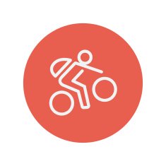 Mountain bike rider thin line icon N4