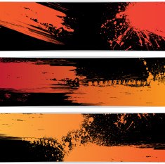 Three ink blots banners