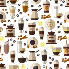 Seamless coffee pattern in flat style N2