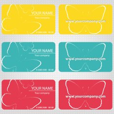Three samples of business cards with butterflies for your compa