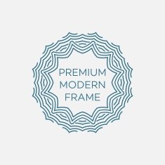 Vector geometric frame in mono line style Monogram design element N46