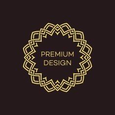 Vector geometric frame in mono line style Monogram design element N47