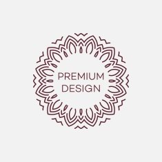 Vector geometric frame in mono line style Monogram design element N48
