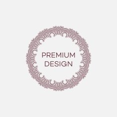 Vector geometric frame in mono line style Monogram design element N49