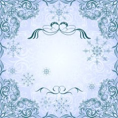 Romantic frosty vintage invitation for winter wedding