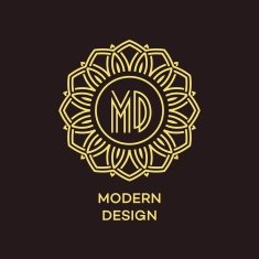 Vector geometric frame in mono line style Monogram design element N54