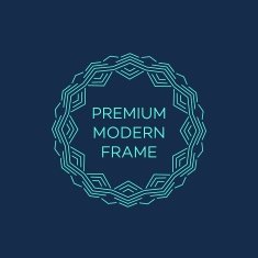 Vector geometric frame in mono line style Monogram design element N55