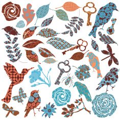 Set of vector patch silhouettes