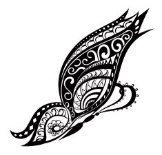 Butterfly with ornaments in Polynesian style N5