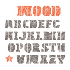 Stencil-plate serif font