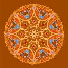 Circular ornament in ethnic style N3