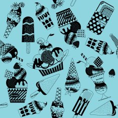 Different flavors of ice cream Seamless background pattern N2