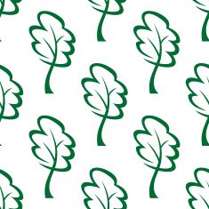 Outline green trees seamless pattern