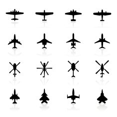 Black Symbols - Airplanes & Helicopters