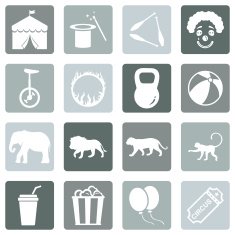 Vector Set of Circus Icons N9