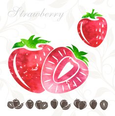 Strawberry icons set N3