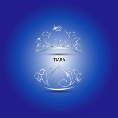 Decorative tiara in blue background