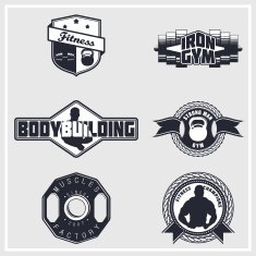 Fitness gym bodybuilding emblems N2