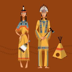 Native american indian couple in traditional clothing free image download