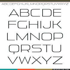 Sans serif font thin line