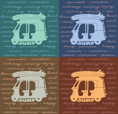 Poster surfing - tuk and surfboards