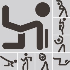 Aerobics icons set N2