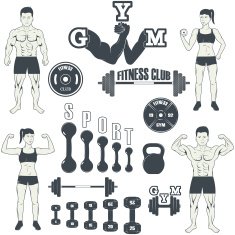 Fitness gym icons N6