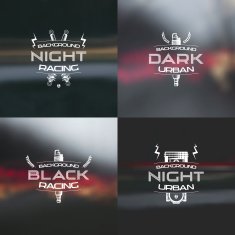 Dark racing urban blurred background