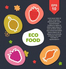 Organic set with eco food berries