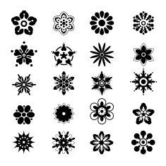 Vector set with design elements for decoration Flowers set