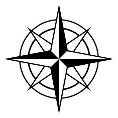 Antique style compass rose icon