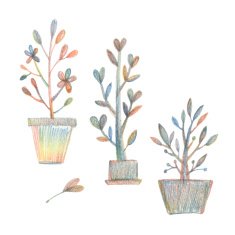 Floral doodle elements on a white background N2