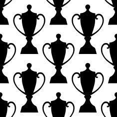 Sports trophy cups seamless pattern
