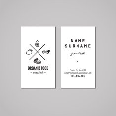 Organic food business card design concept Healthy logo
