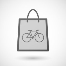 Shopping bag icon with a bicycle N2