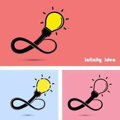 Infinity bulb light idea concept of big ideas inspiration innovation