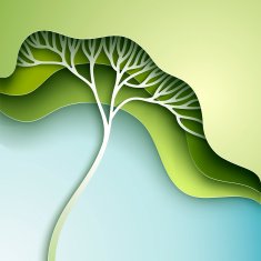 Vector illustration with stylized tree N5
